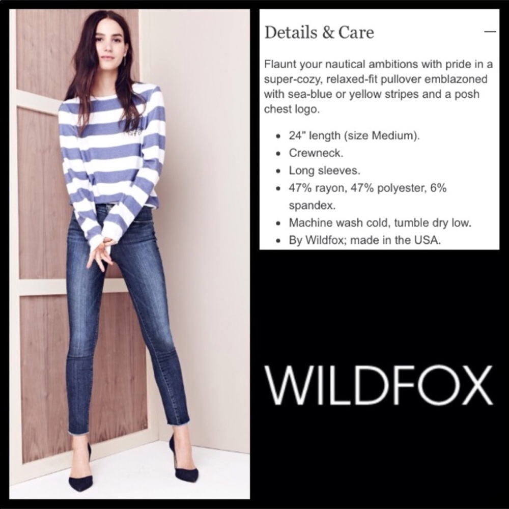 🌹🌹❋ EUC ❋ Wildfox”Yacht Club”BBJ w/ Blue Stripes